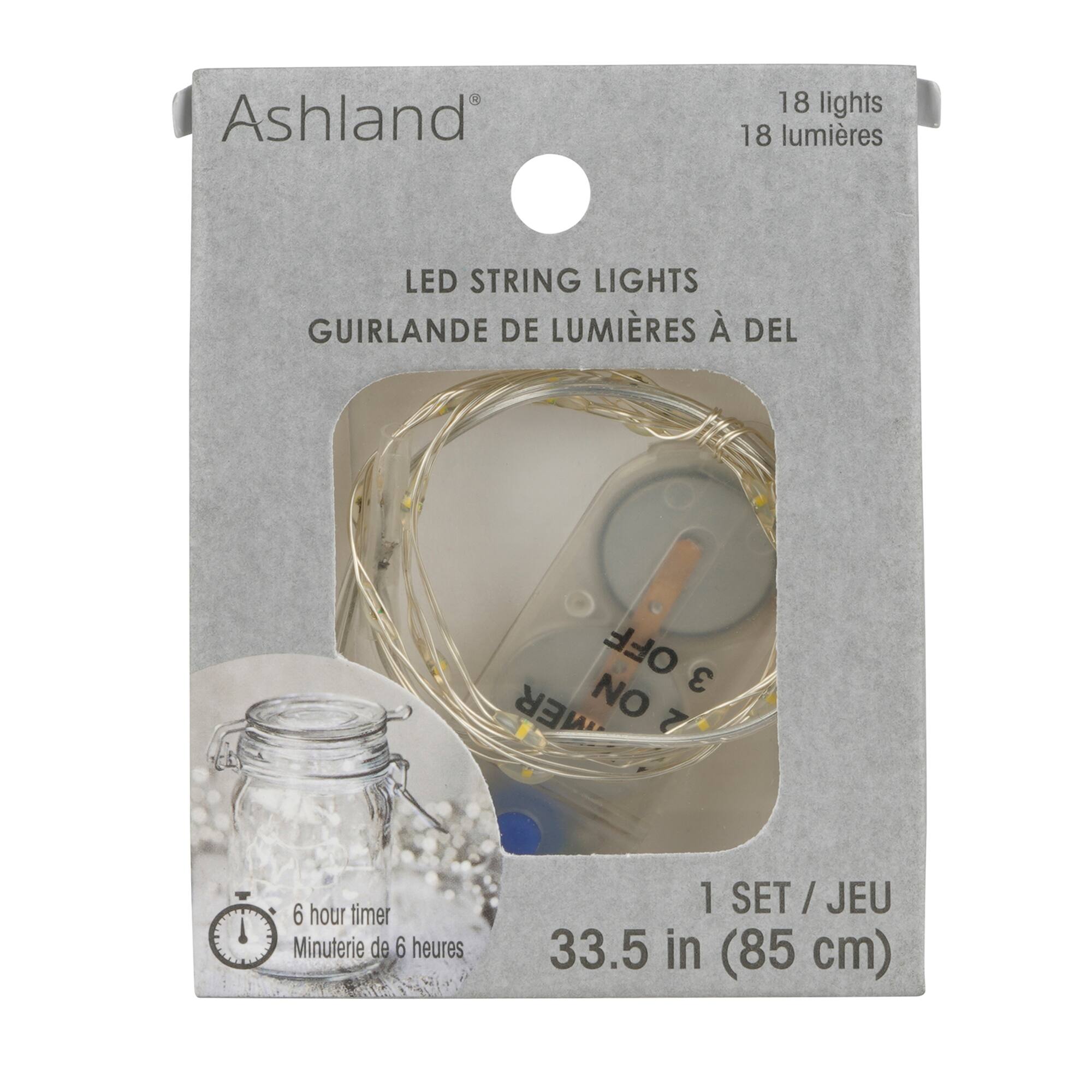 8 Pack: 18ct. Warm White LED String Lights with Silver Wire by Ashland®